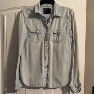 American‎ Eagle Outfitters Light Blue Denim Blouse